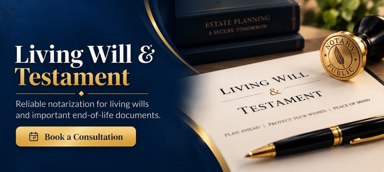 Living Will & Testament notarization